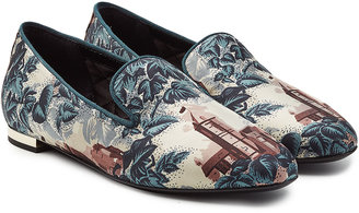 Burberry Printed Mulberry Silk Loafers
