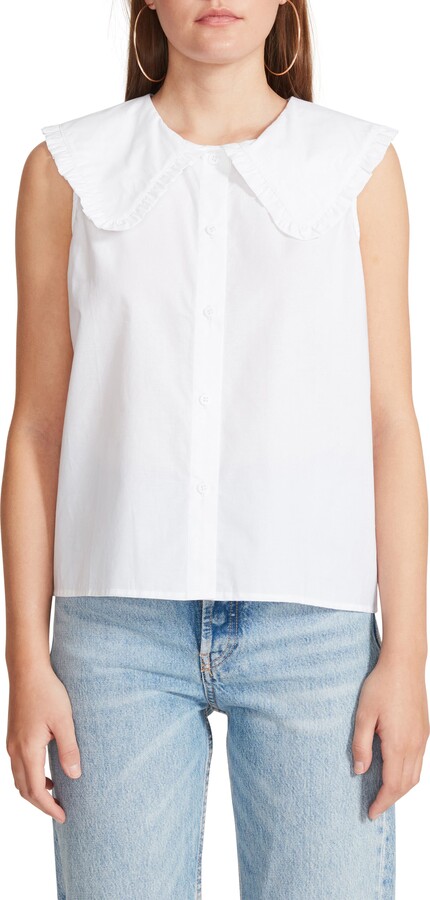 Sleeveless peter pan collar shirt Clearance