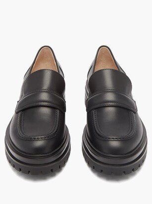 Gianvito Rossi Argo Chunky Leather Loafers - Black