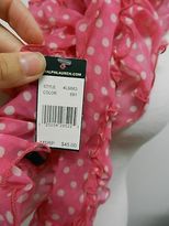 Thumbnail for your product : Ralph Lauren NEW Pink Ruffled Polka Dot Silk Scarf RV$45