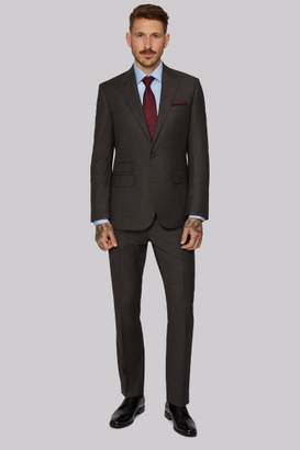Moss Bros Tailored Fit Brown Texture Suit
