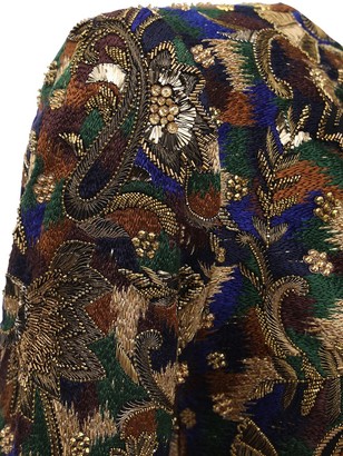 Saint Laurent Embroidered One Shoulder Midi Dress