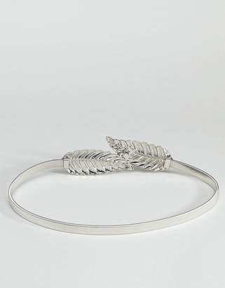 ASOS Design Leaf Chain Belt In Silver