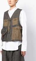 Thumbnail for your product : Ziggy Chen Rear-Tie Patchwork Waistcoat
