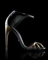 Thumbnail for your product : Gucci Caged-Toe Evening Sandal, Black/Gunmetal