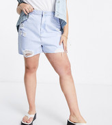 Thumbnail for your product : Urban Bliss Plus ripped high-waisted short in light wash