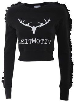 Leitmotiv Women's Black Cotton Sweatshirt.