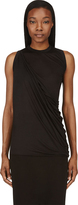 Thumbnail for your product : Rick Owens Lilies Black Silk Draped Tank Top