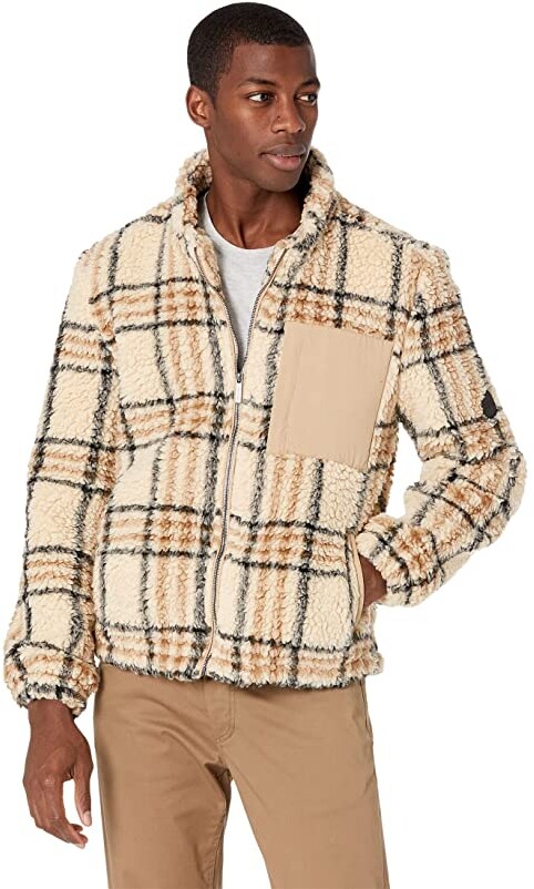 checkered sherpa jacket