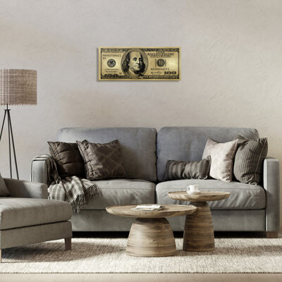 Winston Porter Hundred Dollar Bill Canvas Wall Art by Madeline Blake