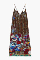 Thumbnail for your product : Camilla Lace-up crystal-embellished printed silk crepe de chine midi slip dress