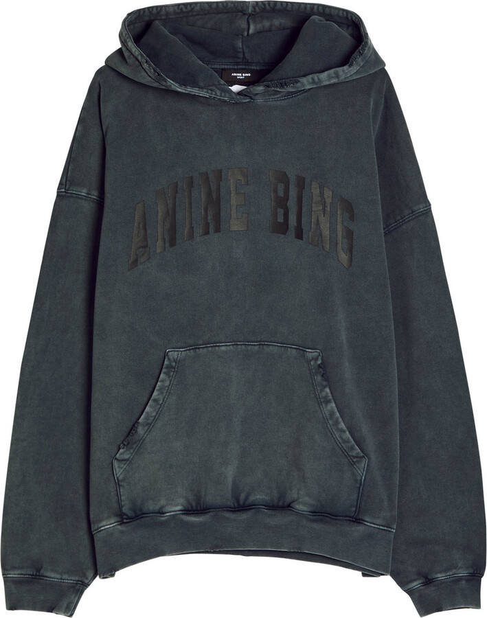 Anine Bing Harvey Hooded Cotton Sweatshirt