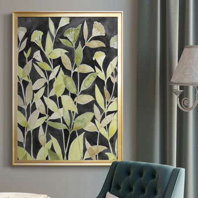 Red Barrel Studio Ink Blooming Night II Premium Framed Canvas - Ready To Hang