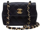 Thumbnail for your product : Chanel Pre-owned: black quilted satin vintage mini flap bag