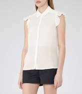 Thumbnail for your product : Reiss Tobine - Frill-sleeve Shirt in Off White