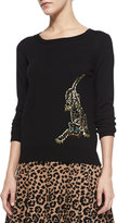 Thumbnail for your product : Milly Knit Beaded-Cheetah Pullover