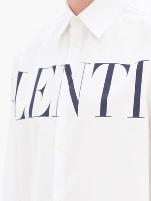 Valentino Oversized Logo-print Cotton Shirt - White