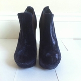 Thumbnail for your product : ASOS Blue Velvet Ankle boots