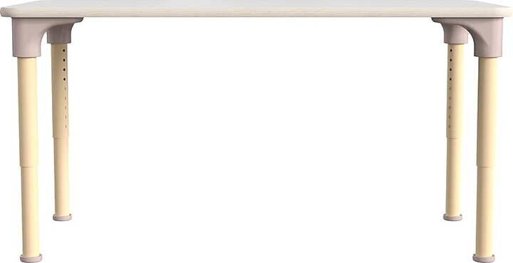 Flash Furniture Bright Beginnings Hercules Rectangular Table, 47" x 24", Height Adjustable, White/Beech (MK-ME088026-GG)