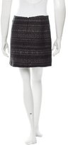 Thumbnail for your product : Porter Grey Wool Leather-Trimmed Skirt