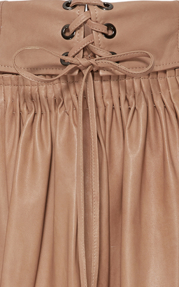 Ulla Johnson Hilda Stitched Leather Skirt
