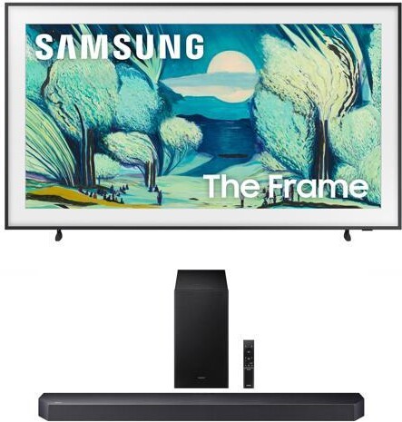 Samsung QN55LS03FAFXZA 55 Inch The Frame QLED 4K Art Mode Vision AI Smart TV with a Samsung HW-Q600F Q Series Soundbar 3.1.2 Ch Sound and Subwoofer...