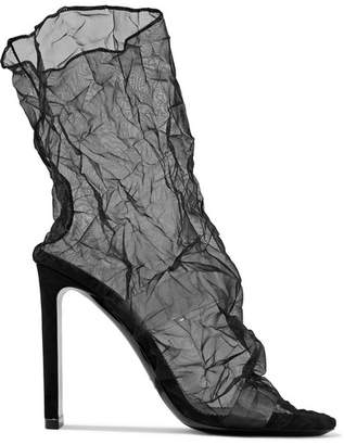 Nicholas Kirkwood D'arcy Pvc And Crinkled-organza Ankle Boots - Black