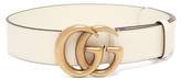 Thumbnail for your product : Gucci Gg Logo Leather Belt - Womens - White