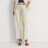Thumbnail for your product : Lauren Petite Ralph Lauren Striped Twill Wide-Leg Cropped Pant