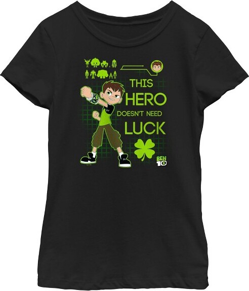 Ben 10 Girl'sBen10Doesn'tNeedLuckT-Shirt-Black-Medium