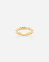 Thumbnail for your product : Dolce & Gabbana Love yellow gold rossary band with studs and brushed cross