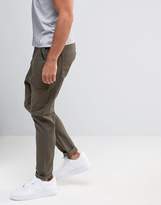 Thumbnail for your product : ASOS Drop Crotch Cargo Pants With Zip Details In Khaki