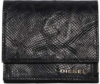 Diesel Snake Embossed Leather Flap Wallet