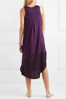 Thumbnail for your product : DKNY Satin-paneled Stretch-jersey Nightdress - Dark purple