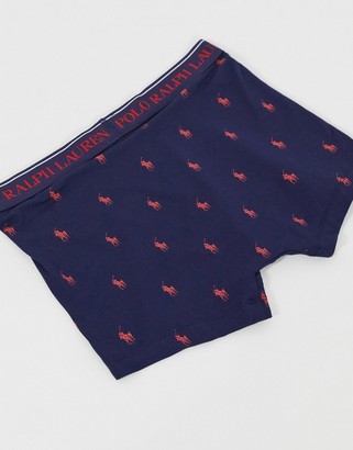 Polo Ralph Lauren 3 pack trunks in navy/stripe/red with logo waistband