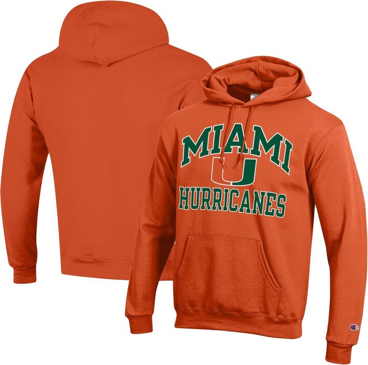 Men's Champion Orange Miami Hurricanes High Motor Pullover Hoodie