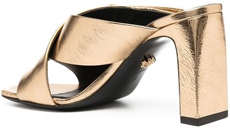 Versace V-logo chunky-heel mules