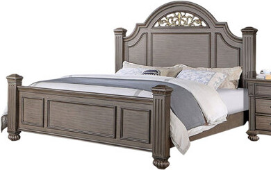 Darby Home Co Bed 1Pc Contemporary Style Bedroom Furniture Formal Floral Design In Headboard