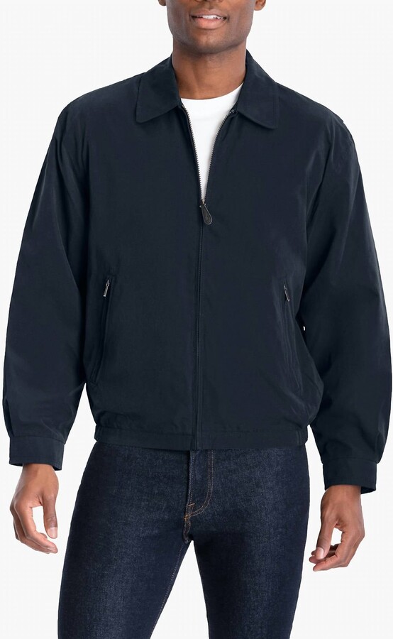 London Fog Big Men's Auburn Light Weight Zip Front Golf Jacket In Navy