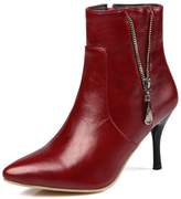 Thumbnail for your product : IDIFU Women's Elegant Pointed Toe High Heels Stiletto Side Zipper Biker Short Ankle Booties