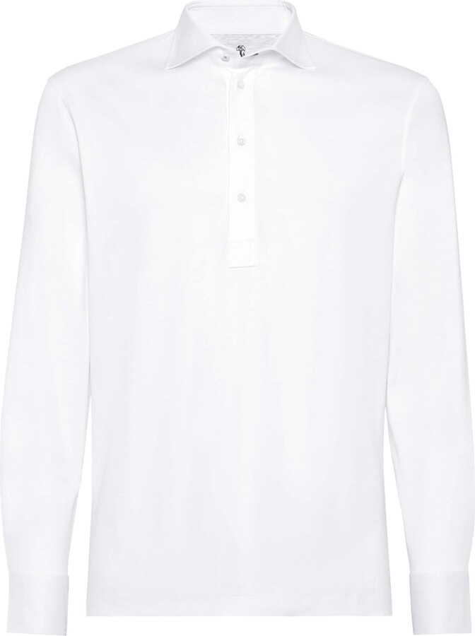 Brunello Cucinelli Cotton Long-Sleeve Polo Shirt
