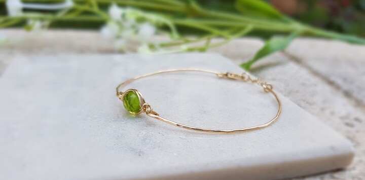 Etsy August Birthstone Bracelet Raw Peridot Bracelet Gemstone Jewelry Gift For Her August Jewelry Minimalist