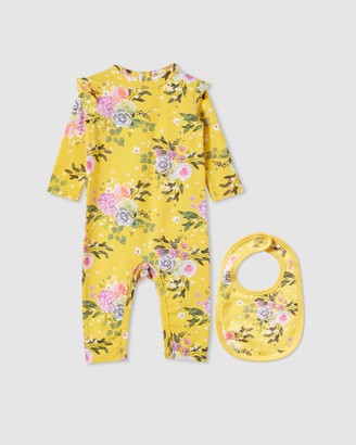 Milky Girl's Yellow Longsleeve Rompers - Vintage Romper & Bib - Babies - Size 1 YR at The Iconic