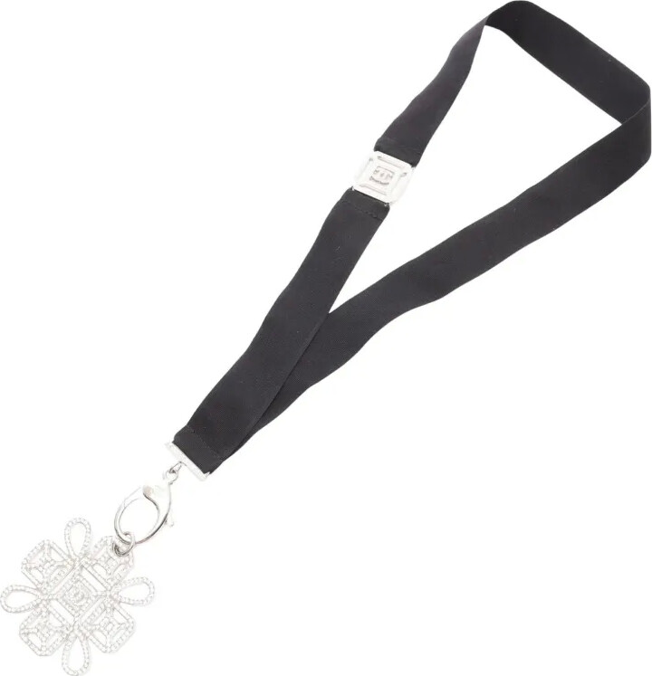 Chanel Pre Owned 2017 Stainless Steel Crystal CC Cross Lanyard Necklace costume necklace