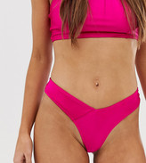 Thumbnail for your product : Glamorous Exclusive high leg bikini bottom in neon pink