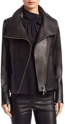 Saks Fifth Avenue Zippered Leather Jacket