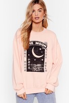 Thumbnail for your product : Nasty Gal Womens The Moon Oversized Graphic Sweatshirt - Orange - M