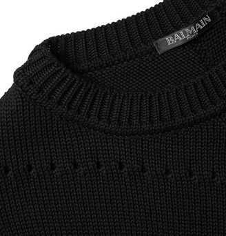 Balmain Open-Knit Cotton Sweater