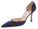 Thumbnail for your product : Manolo Blahnik Canvas d'Orsay Pumps