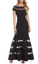 Thumbnail for your product : Vince Camuto Illusion Stripe Trumpet Gown
